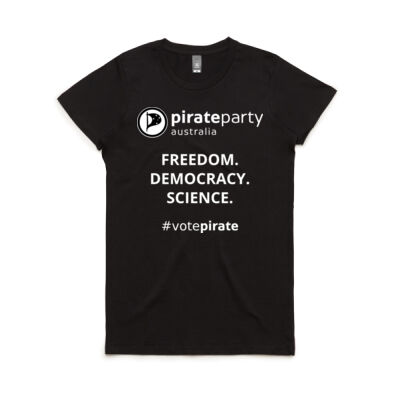Freedom. Democracy. Science. - Women's Maple Tee Thumbnail