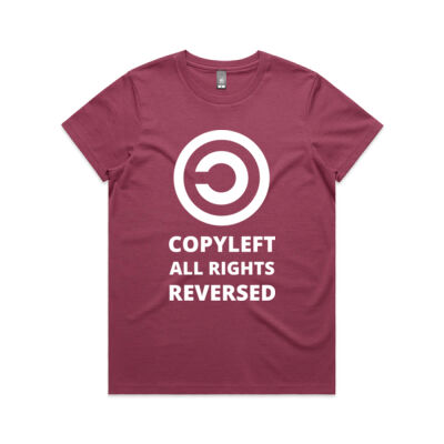 Copyleft All Rights Reversed - Women's Maple Tee Thumbnail